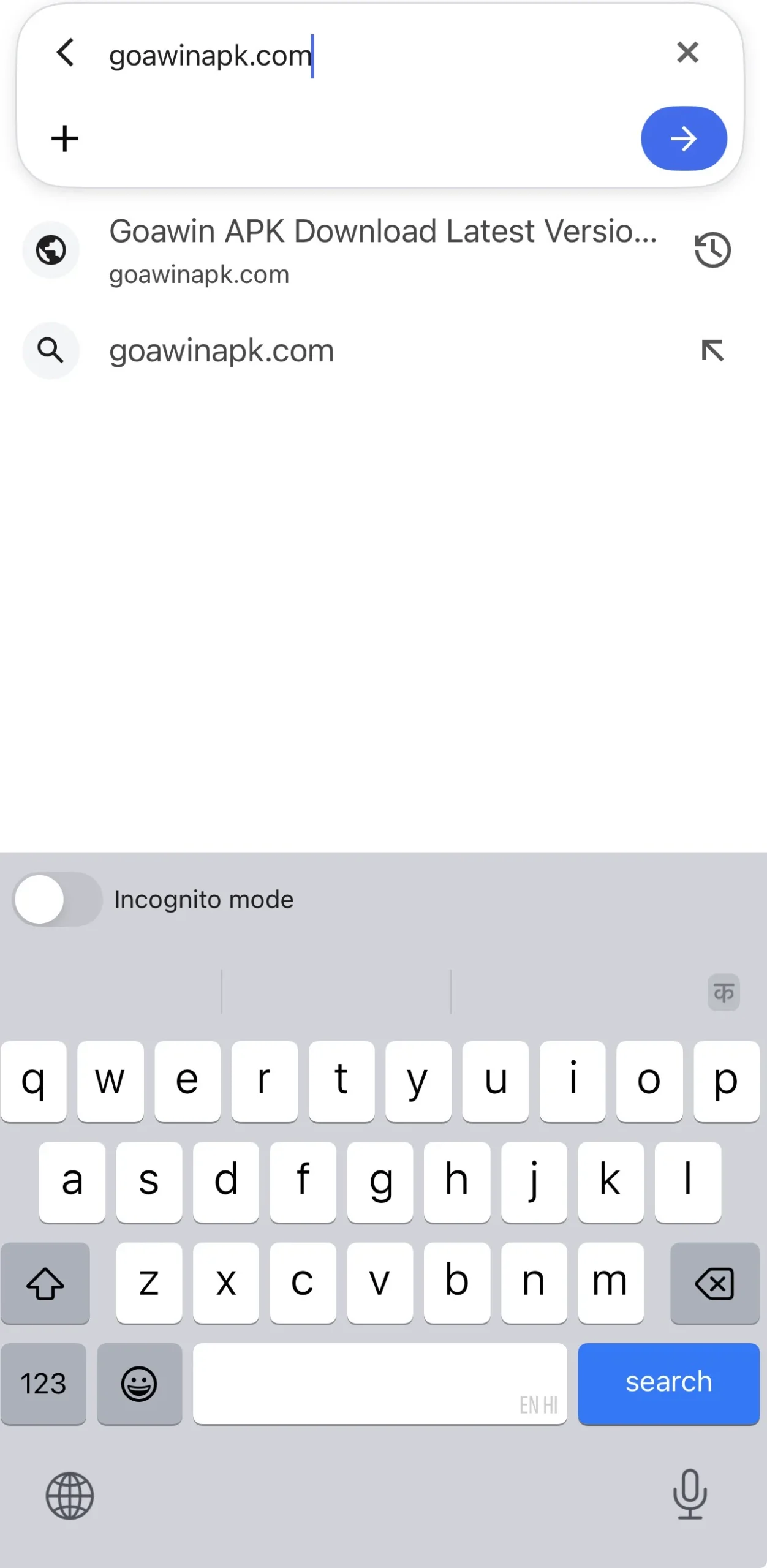 Goawin APK page par Goa Win game ka Download button
